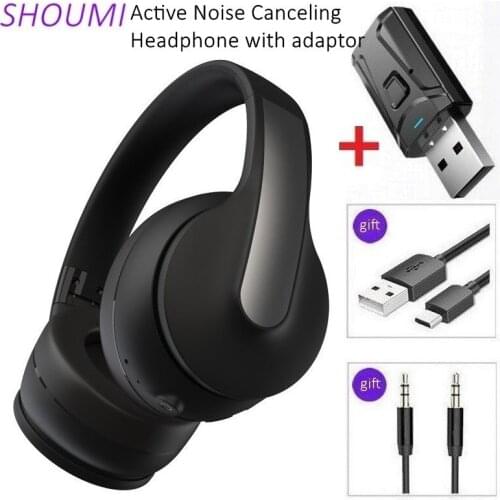 Shoumi Wireless Headset Stereo ANC Headphone Foldable Bluetooth Helmet USB Adaptor with Microphone for Xiaomi Huawei Phone TV PC