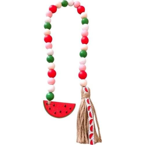 Bohemia Style Creative Natural Fruit Wood Bead Tassel Ornaments Home Office Wall Hanging Pendant Decoration