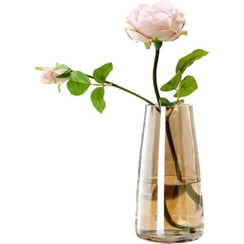 Flower Glass Vase for Decor Home Handmade Modern Large Flower Vases for Centerpieces Living Room Kitchen Office