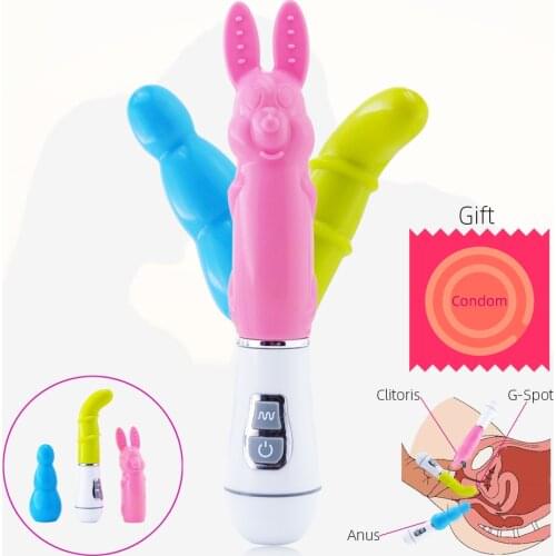 Erotic 3IN1 Massager Clitoris Rabbit Vibrator Vagina G Spot Anal Plug Vibrator Wand 12 Vibration Modes Women Adult Game Sex Toys