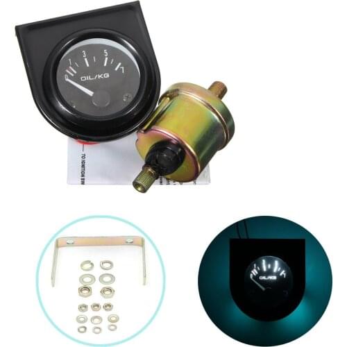 Brand New and High Quality 2 Inch 52mm Universal Car Black Dials Oil Pressure Gauge 0-7kg/cm White LED Light