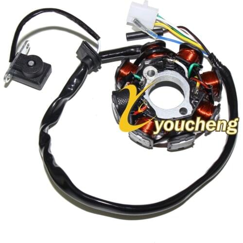 GY6 Engine Repair 8-coil Magneto Alternator Stator for 50cc 139QMB 139QMA Chinese Scooter Moped ATV Engine AC Fired XQ-GY650DDH