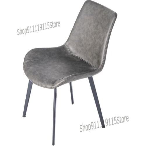Customized Nordic Dining Chair Household Modern Simple Chair Extremely Simple Luxury Negotiation Chair Dining Table Leather Chai