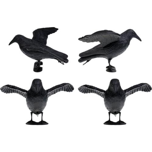 4pcs Fake Realistic Hunting Decoy Bird Crow Scarer Scarecrow Hunting Garden