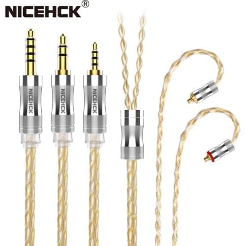 NiceHCK C8s-1 Earbud Cable 8 Core Silver Plated Copper 3.5mm/2.5mm/4.4mm MMCX/NX7/QDC/0.78 2Pin Replacement Cable for KP520 MK3