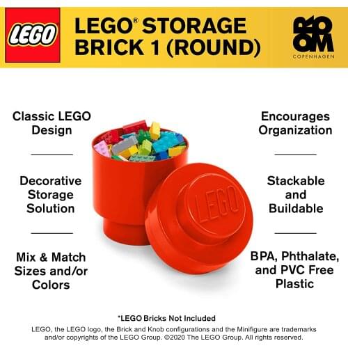 LEGO Round Brick 1 - Stackable Storage Solution Block Storage Box