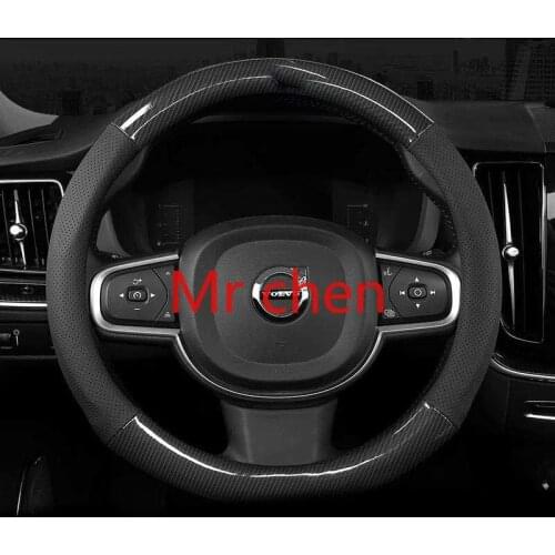 DIY Leather Car Steering-wheels Cover 38cm 15in for Volvo S40 V40 Xc40 C30 V50 S60 V60 Xc60 Xc70 S80 S80l Xc90 S90 V90 V70 C70