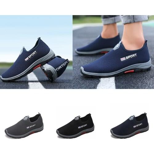 Man Slip on Summer Shoes Big Size Sneakers Men Super Light Casual Shoes Mens Fashion 2020 Black Shoe Round Toe Mens Shoe L28