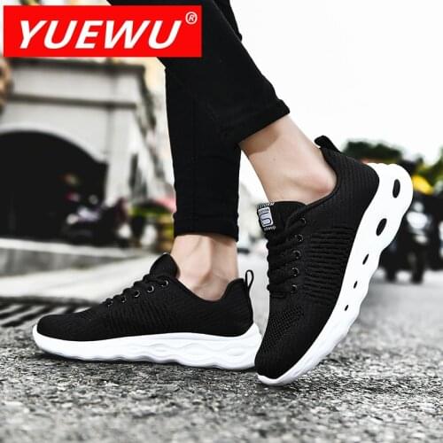 YUEWU Flying Weaving New Pattern Sneakers Round Head Ultra Light Casual Shoes Simple And Comfortable Net Shoes