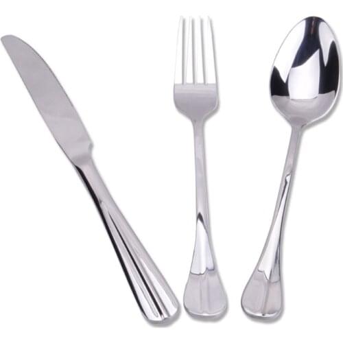 Kitchen Tableware Dinnerware Sets Stainless Steel Striped Steak Knife Fork Spoon set