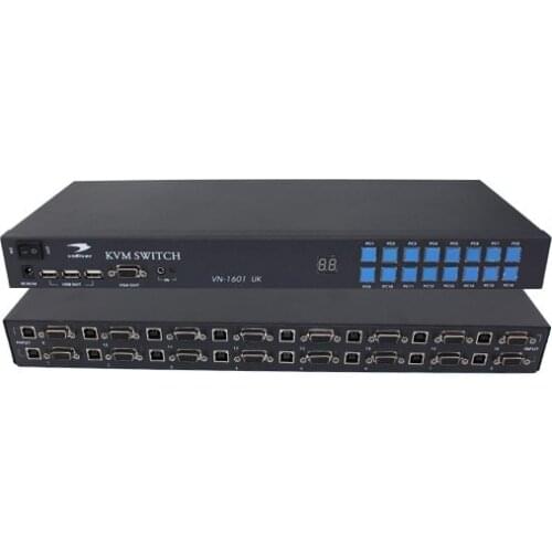 16 Ports Manual USB 2.0 VGA KVM Switch Console Manual and IR Remote Control 350MHz 1920 * 1440