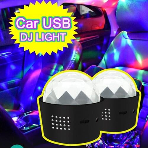 LDRIVE Car USB DJ Music LED decorate Lights Mini RGB 3w LED MP3 Club Disco Party Magic Ball Stage Effect Rotating Bulb D33