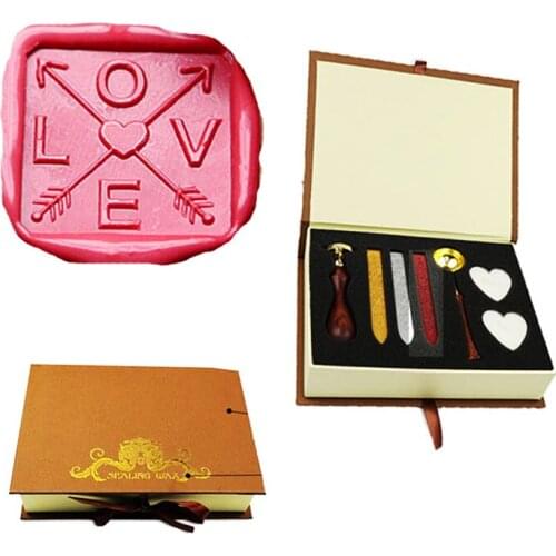 Love Wax Seal Stamp Set Vintage Classical Wax Stamp Kit for Cards Envelopes, Invitations, Wine Packages