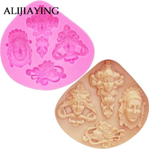 M931 DIY silicone mold antique vintage head portrait silicone mould fondant cake decorating tools