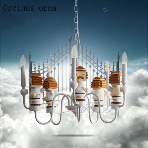 Cartoon originality chandelier boy bedroom childrens room lamp American personality LED doll doll pendant lamp free shipping