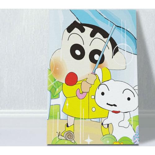 Diy oil painting Cartoon Crayon Shin-chan Japan Style diy digital painting home decor for kids room digital paint by numbers