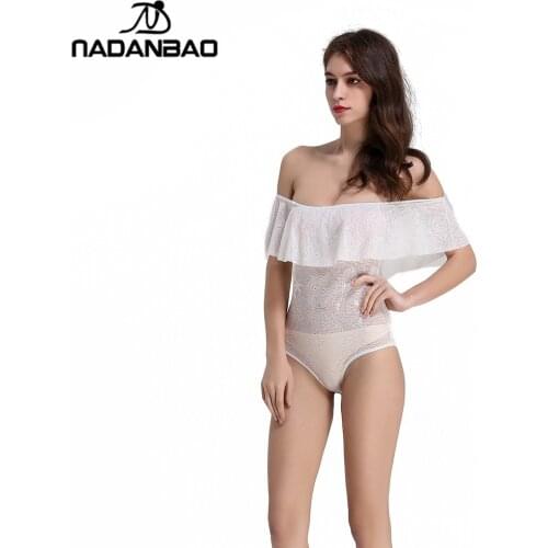 NADANBAO 2021 Sexy One Piece Swimsuit Lace Lotus Leaf Summer Swimwear Women Maillot De Bain Femme Plus Size Swimsuit Swim Suit