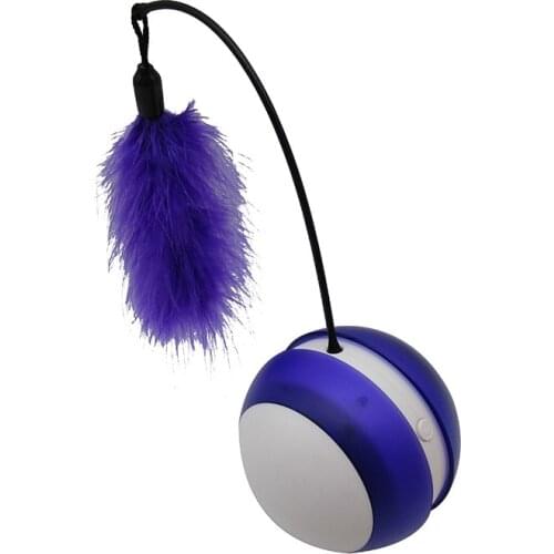 New Cat ball Tumbler Electric Pet Cat Toy Light Sound Rolling Ball Feather Cat Stick Cat Toy