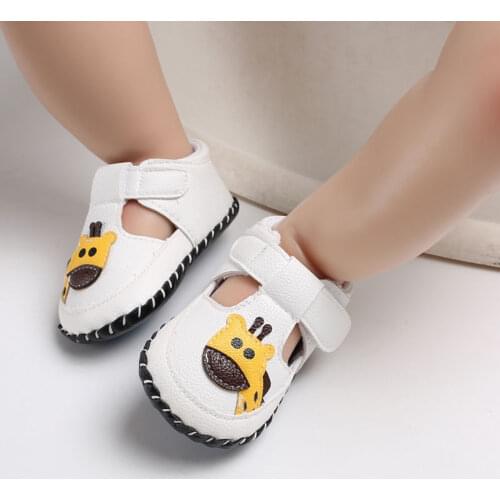 Newborn Girls Shoes Boys First Walkers Shoes Elephant Giraffe Printed Toddler Anti-Slip Soft Baby First Walkers PU Shoes 0-18M