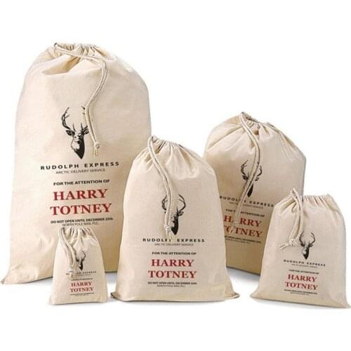 Personalized Santa Sack Christmas Eve gift bag Harry Totney Design birthday Bag baptism gift bag canvas Kids Present Storage bag