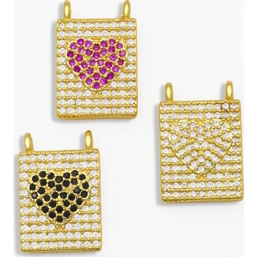 OCESRIO DIY Small Brand Heart Pendant For Women Multiple Colour Jewelry CZ For Jewelry Components Necklace Pendant pdta136