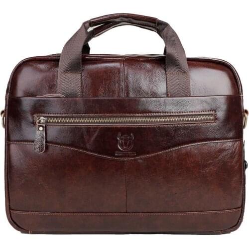 Men Briefcases Lawyer Genuine Leather Handbag Vintage Laptop Briefcase Male Computer Shoulder Bags Casual Mens Bag Documents