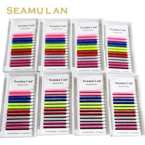 Mix color lashes individual eyelashes mink natural false colored lashes makeup Faux eyelash extensions colored eyelashes mix