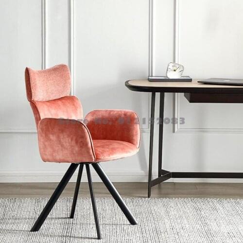 Warm Yan Modern Girls Bedroom Makeup Chair Club Light Luxury Single Chair Dogwood Powder Home Study Chair Computer Chair