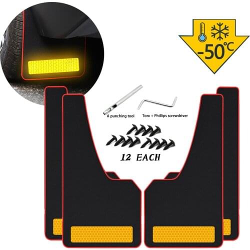 Universal Mud Flaps Carbon Fiber effect Mudflaps Front Rear 4pcs Set Splash Guards Mudguards Car Auto Accessories For All Car