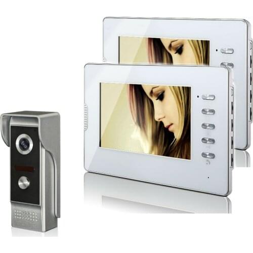 7'' LCD Screen Wired Video Door Phone System Visual Intercom Doorbell Indoor Monitor 700TVL Outdoor IR Camera Night View