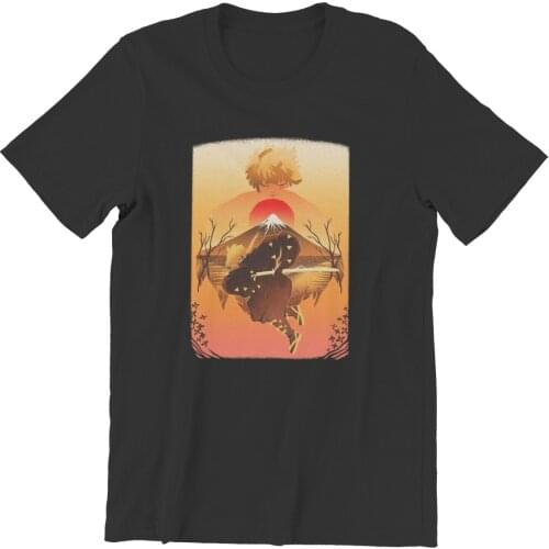 Westcreek Zenitsu sunset demon slayer Games Black Streetwear Kawaii Vintage Unisex 2021 KoreanStyle Mens T-Shirts 108692