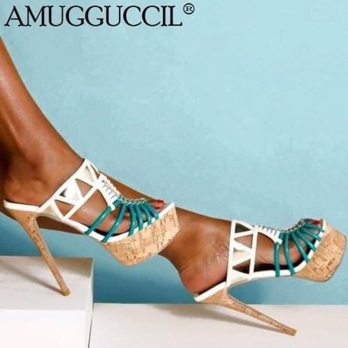 2020 New Plus Big Size 35-52 White Fashion Sexy High Heel Platform Female Ladies Outside Women Summer Sandals Slippers L1118