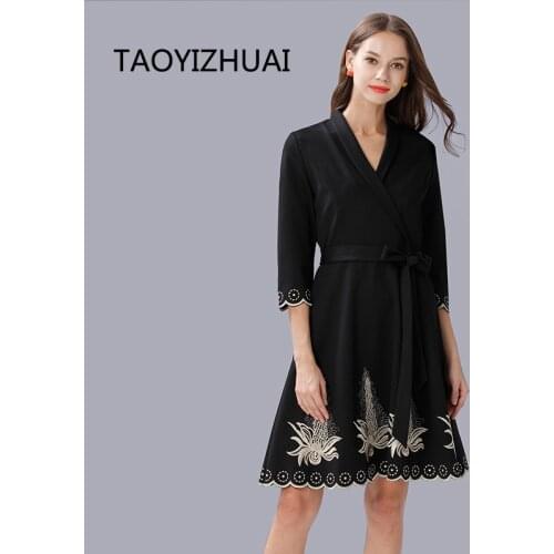TAOYIZHUAI mini dress women autumn new arrival half irregular sleeve mid waist deep v neck plus size sex club lady vestido
