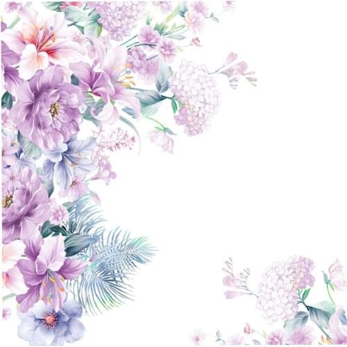 1 Set Of Wall Stickers Purple Peony Flower Wall Sticker Living Room Home Background DIY Decal High Quality