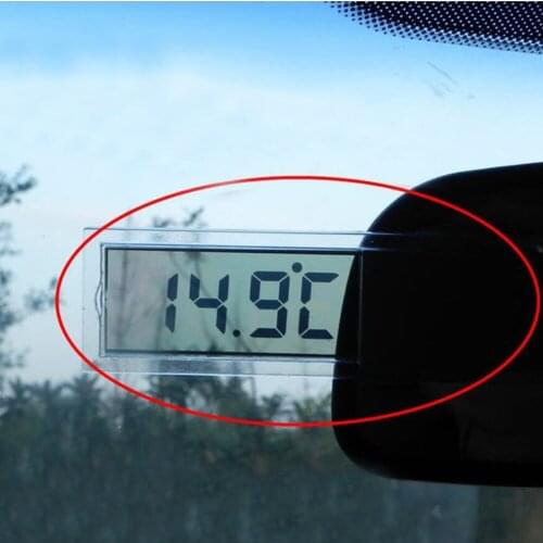 1PC Cup LCD Car Digital Vehicle Electronic Clock Transparent Suction for Car Home Decoration 50gB