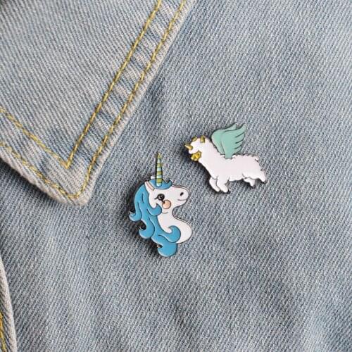 1 PCS cartoon unicorn Series Badges on A Pin Badges for Clothes Free Shipping Badge for Backpack metal Badges