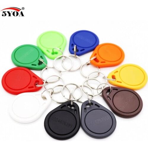 100pcs Number 3 TK4100 EM4100 Badge Read Only 125khz ID Keyfob RFID Tag Tags Porta Chave Card Sticker Key Fob Token Ring
