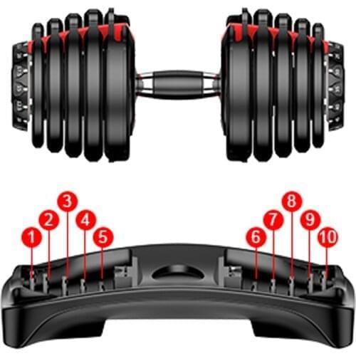 2 Pcs 5-42.5lbs Adjustable Weight Dumbbell Set 100% Hard Steel Eco-plastic Fitness Equipment Bodybuilding Exercise Tools Adult
