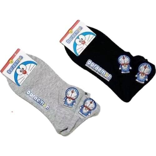 2021 Spring and Summer New Embroidery Cartoon Machine Cat Boat Socks Korean Fashion Dingdang Cat Cotton Socks Cosplay