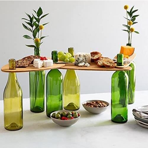 3Pcs/Set Wine Bottle Tray Practical Wear-resistant Wood Bottle Topper Serving Holder Supplies for Home