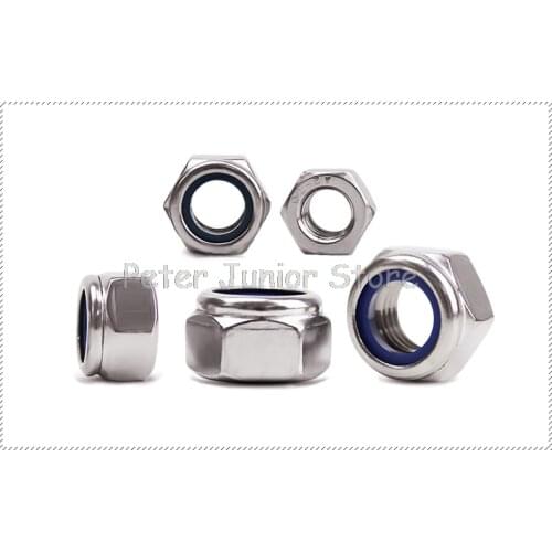 50Pcs DIN985 M3 M4 M5 M6 M8 Black silver Carbon Steel self-locking Hex Nuts Locknut Slip Lock Nut
