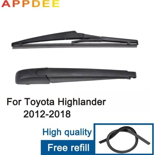 APPDEE Wiper 12" Rear Wiper Blade & Arm Set Kit For Toyota Highlander MK3 2012 -2018 Windshield Windscreen Rear Window