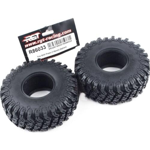 2PCS RGT 1/10 Car Tire 118mm Tyre Skin with Foam OP Modify Upgrade Parts for 1:10 RC Model Crawler Wrangler DIY Acc