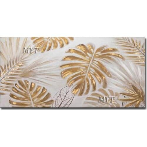 Frameless pictures 100% hand-painted oil painting high quality home decor painting leaf pictures big size colorful paintings