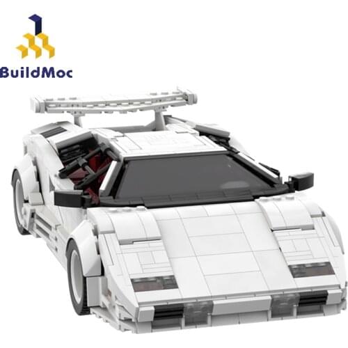 Buildmoc Technical Car Countached QV Speed Champion Supercar Model Building Block City Racing Vehicle Moc Collection Toy For Kid