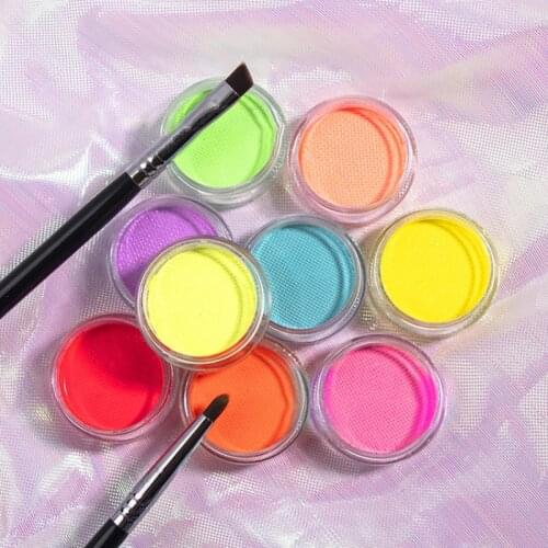 Color Fluorescent Neon Eyeliner Festival Carnival Face Luminous Painted Eyeliner Powder Makeup Water-soluble Cosmetics TSLM2