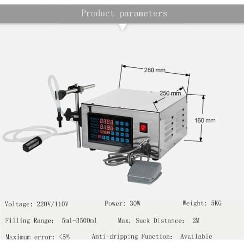 Electric Digital Control Pump Liquid Filling Machine 5-3500ml for Liquid Perfume Water Juice Essential Oil Filling Machine