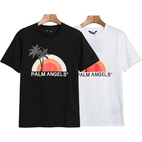 Palm Angels 21SS letter patterns Logo PA men and women unisex lovers Fashion Cotton Short sleeve t-shirt boyfriend gift 2030