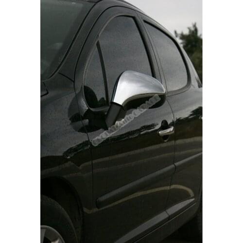 For PEUGEOT 207 CHROME Mirror Cover 2006-2012 2 Pieces Wing Car Styling Auto Accessory Universal Spoiler