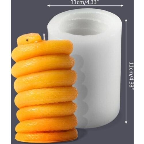 DIY Crafts Tool Epoxy Resin Mold Snake Coiling Design Candlestick Silicone Mould